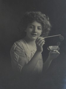 Woman Blowing Natural Soap Bubbles Circa 1900